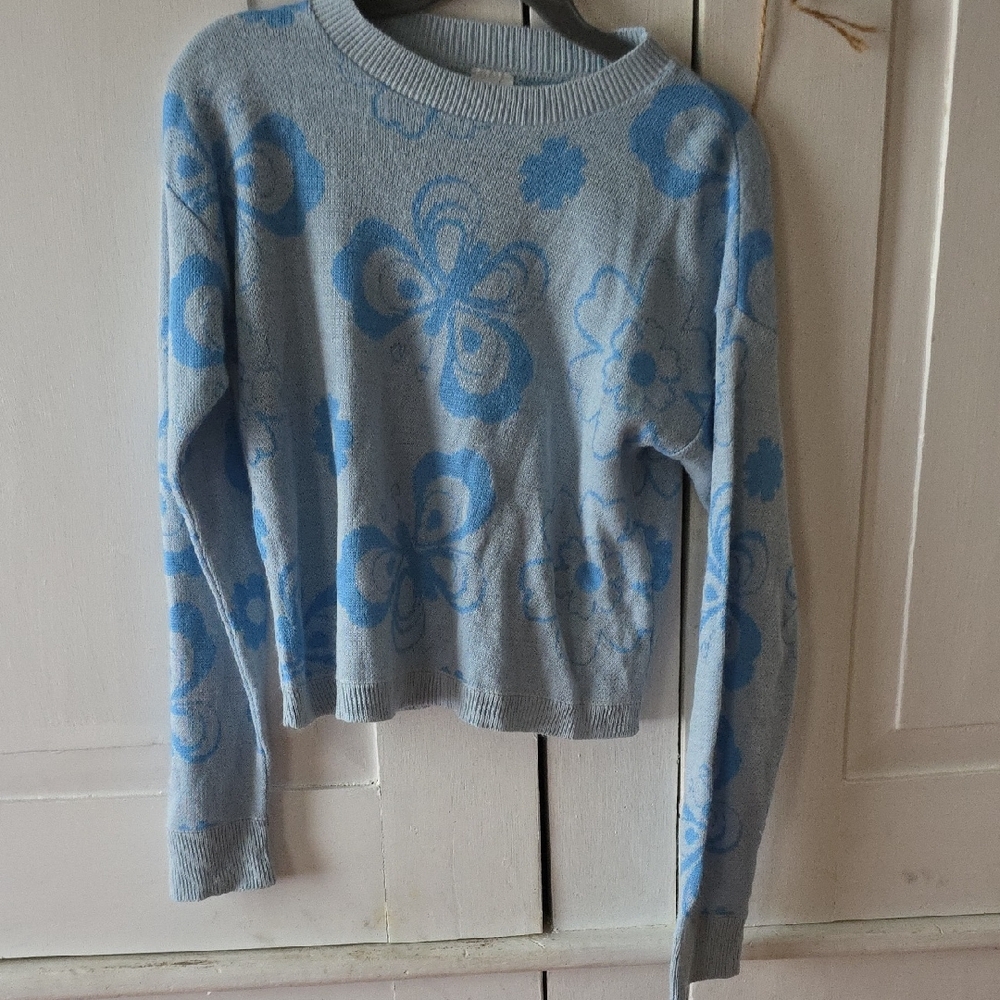Kids Blue Floral Sweater
